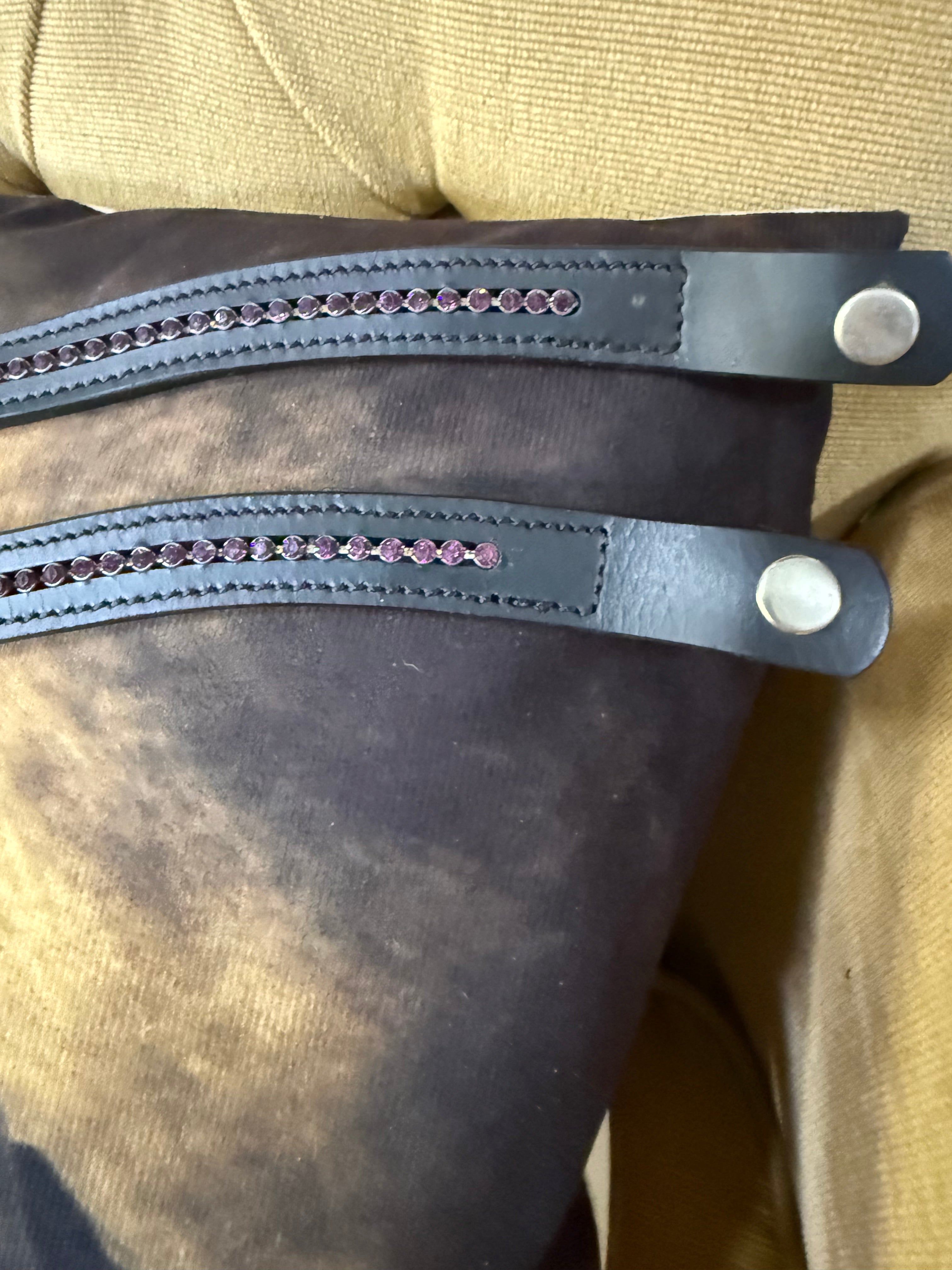 Purple Bling Clip-On Browband – Crystal Detail